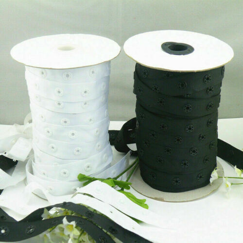 5 Yards Plastic Snap Button Tape Ribbons Fabric Baby Garment Making 8MM Crafts 
