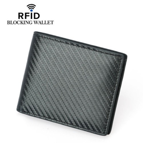 RFID Blocking Men/'s Carbon Fiber Leather Bifold Credit Card ID Holder Wallet US