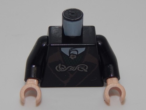 Lego Black Torso Harry Potter Jacket with Dark Green Vest Minifigure Body #16