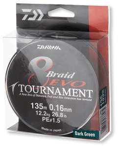 300 m Daiwa Tournament 8 Braid Evo dunkelgrün