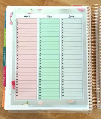 Month at a Glance Dashboard Insert 4 use w Erin Condren Planner Two Set of 2