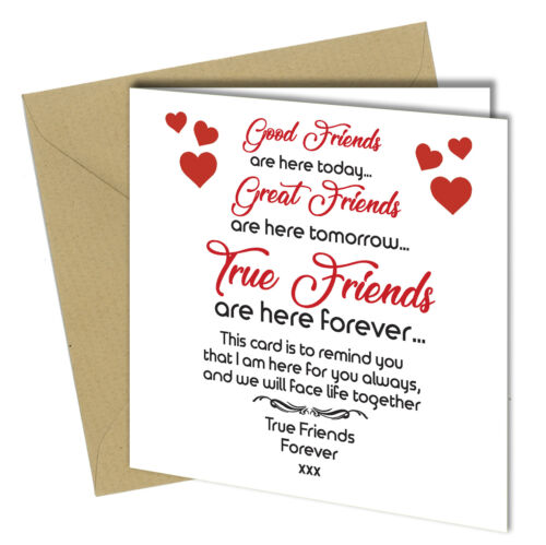 #709 FRIENDSHIP CARD Best Friends Birthday Xmas Thank you Greeting Card 6x6" 