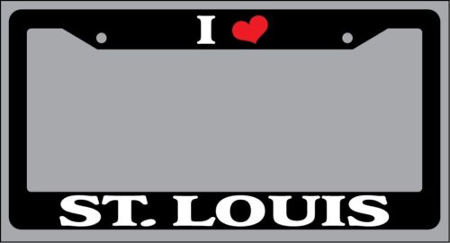 Black License Plate Frame "I Heart St Louis" Auto Accessory Novelty 