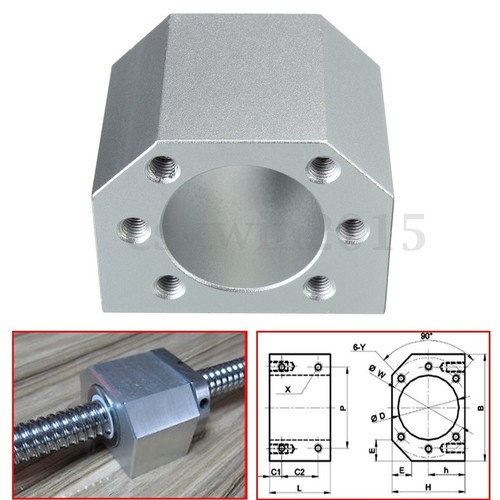 Ballscrew Nut Housing Seat Bracket Holder Mount For SFU1604 1605 1610 CNC