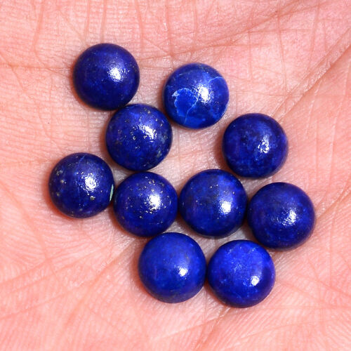 Natural AAA Lapis Lazuli 9mm Semi Precious Gemstone Round Smooth Cabochon Lot 
