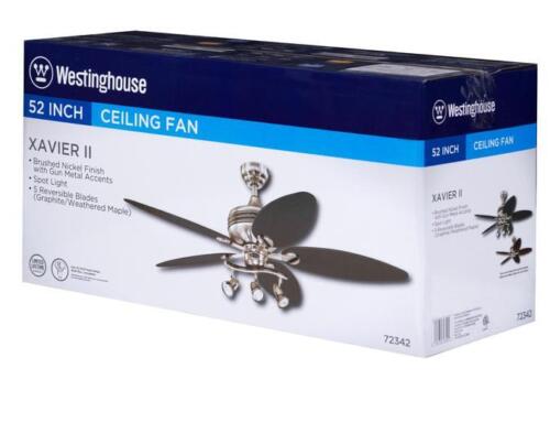 Westinghouse 7234265 Xavier II 52" Reversible Five-Blade Indoor Ceiling Fan 