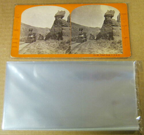 100 STEREOVIEW STEREOGRAPH STEREOSCOPIC SLEEVES ARCHIVAL SAFE 1.5 mil Poly 
