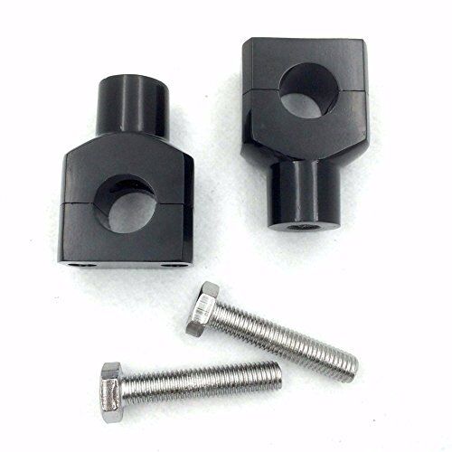 HTT GROUP Motorcycle Black Round 7/8" 22mm 7/8 Inch Handlebar Riser Clamps Fo... 
