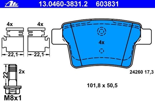 JAGUAR X-TYPE ab 09//04 ATE POWERDISC SCHEIBEN Ø280mm+BELÄGE HINTEN FORD MONDEO