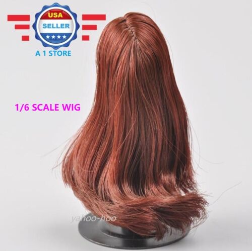 KUMIK 1//6 scale DARK REDDISH Hair Wig for 12/'/' Female Figure Doll