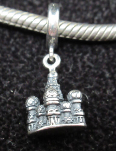 UNBRANDED ANTIQ 925 STER SILVER MOSCOW RUSSIAN CASTLE DANGLE CHARM EUROPEAN BEAD 