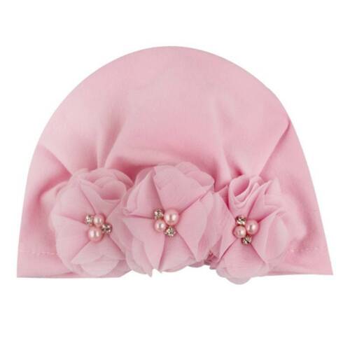 Newborn Baby Warm Lovely Floral Infant Toddler Headband Beanie Cotton Cap Hats 