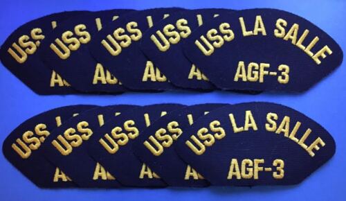 10 Lot Vintage 1990/'s US Navy USS La Salle AGF-3 Iron On Jacket Hat Patches 227