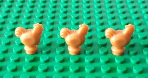 LEGO 3 X Poulet Poules CHICKEN 95342 Pearl Gold Statue Animal City Ninjago