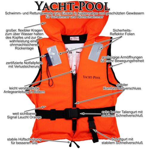 YACHT-POOL Rettungsweste Sets Schwimmweste ISO12402-4 100N ab 50kg Mengenrabatt 
