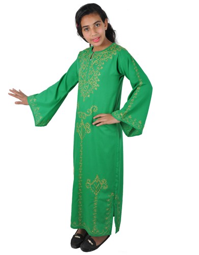 Bambini Ragazza Kaftan abito costume principessa verde//oro nel 70er Look-kk00144
