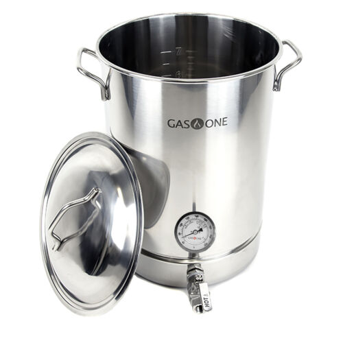 Gas One 8 16 Gallon Beer Brewing Pot with Ball Valve set and thermometer 10