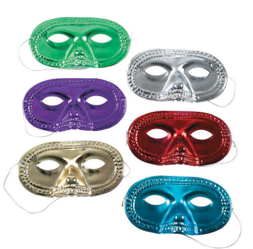 24 Metallic MASKS Costume Superhero Half Masquerade Party Favors