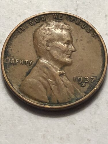 Free Shipping Lot C24 1937 S Lincoln Wheat Cent  Very Fine Or Better Penny VF