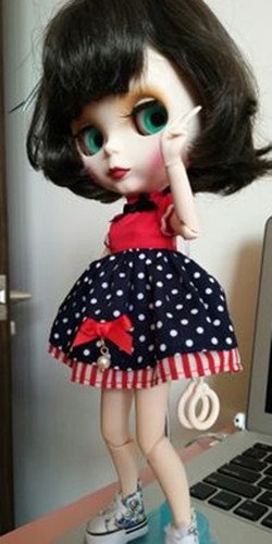 12/"Neo Blythe Doll Brown Hair from Factory Joint Body Matte Face Nude Doll 1003