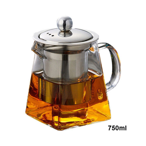 350-900 ml Verre Transparent Théière avec infuseur Fleur Noir Oolong Green Tea Pot