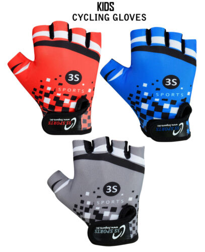 NEW CHILDREN KIDS BOYS GIRLS PADDED CYCLING GLOVES CYCLE BICYCLE BMX BIKE GLOVES