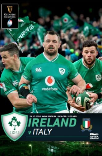 Official Electronic Programme RARE Ireland v Italy 6 Nations Rugby 24-10-2020 