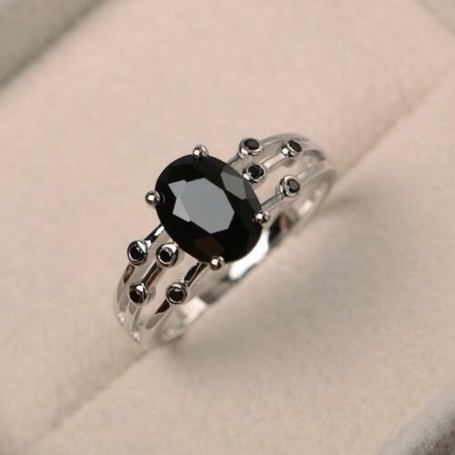 Details about   Brilliant Black Sapphire Diamond 3.50 ct Oval Cut 925 Silver Engagement Ring 