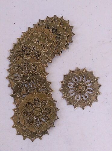 14167 Findings 43mm 50 ROUND Antique Bronzed FILIGREE WRAPS 1-3/4" 