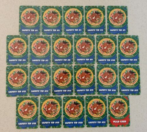 Disney's Wild About Safety Complete 22 Card Set featuring Pumbaa and Timon 