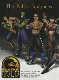 VTG 1999 Mortal Kombat Gold Sega Dreamcast 2Pg Orig Print Ad Art 42x27cm EGM 123