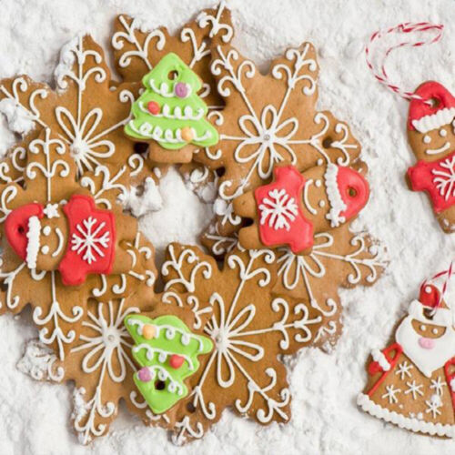 5pcs Christmas Snowflake Shape Cookie Cutter Dough Biscuit Pastry Fondant Mold 