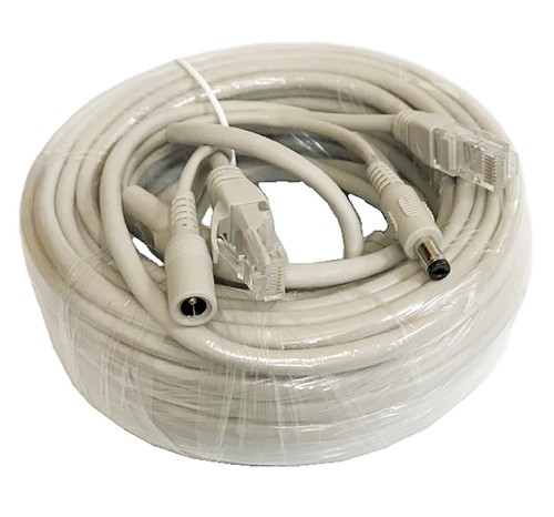4x Cat5E 50 Ft 4K Network Ethernet LAN Video//Thick Power Cable For CCTV Cameras