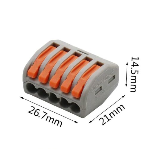 Way Reusable Spring Lever Terminal Block Electric Cable Wire Connector 2//3//4//5//8