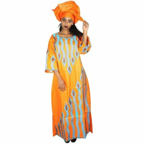 Details about  / African Clothing For Women New Bazin Embroidery Design Long Dress X21267