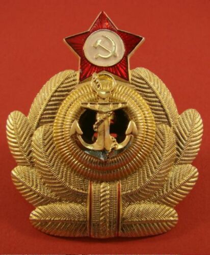 USSR Soviet Navy Fleet NAVAL OFFICER HAT cap BADGE “Crab” Original Cold War era