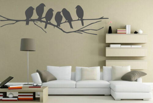 merveilleux oiseaux sur branches Vinyle Autocollant Mural Décoration 60 cm x 200 cm Élégant 