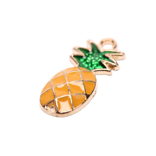30PCS Enamel Pineapple Fruit Charms Pendant DIY Jewelry Making Necklace Brace Lo 
