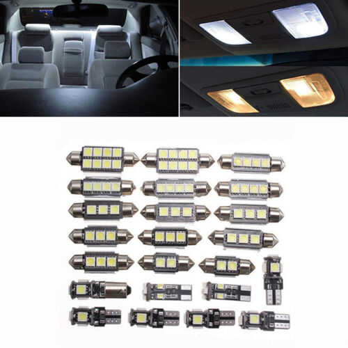 23x Car Interior Dome Map White LED Light Bulb Kit Auto Door Mirror Trunk Lights