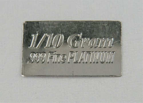 PLATINUM Pure .9995 PLATINUM 1//10 of a gram INVESTMENT BULLION BAR A7