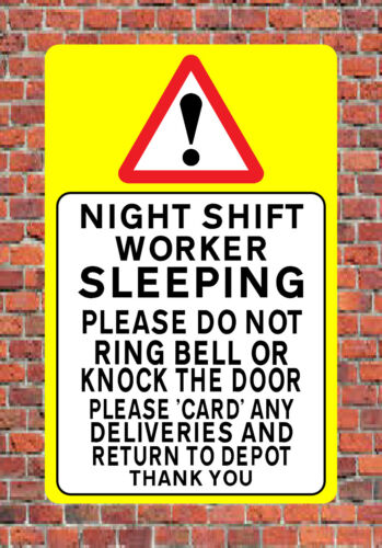 Night Shift Travailleur Do Not Disturb metal sign-Veuillez Garder calme sommeil Avis 