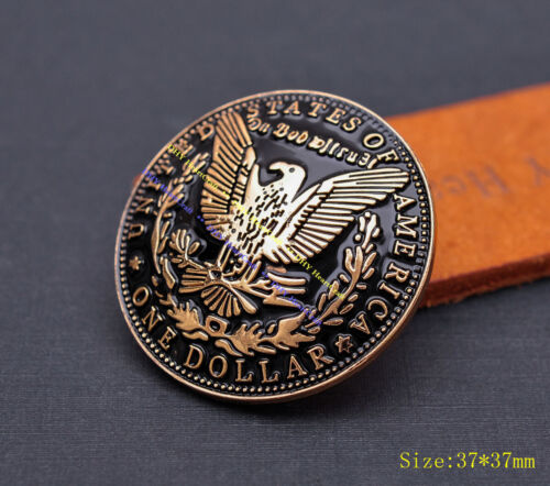 10pc Gold Heavy Eagle Dollar Replica Coin Leathercraft Belt Wallet Concho 1-1/2" 