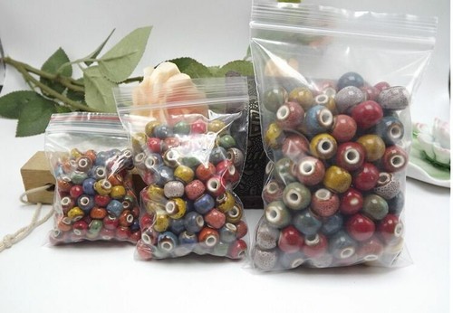 50pcs Ceramic Beads Large Handmade Flower Porcelain DIY Craft Bracelet Making