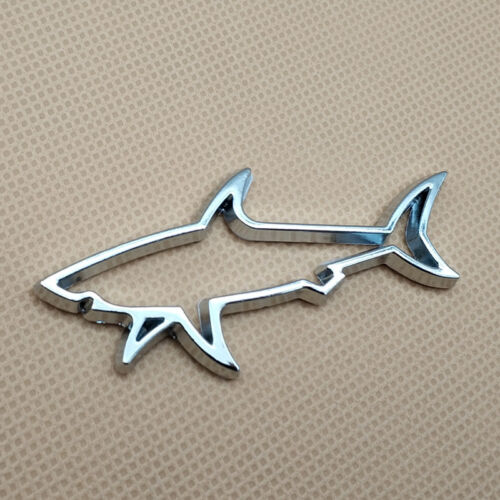 Silver Metal Fin Shark Car Emblem Auto SUV Fish Badge Sticker Accessories Decal 
