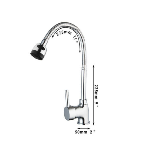 LED Kitchen Pull Out Spray Faucet Single Handle Mixer Tap Deck Mount Chrome 
