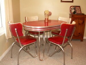 chrome kitchen dinette table and chairs