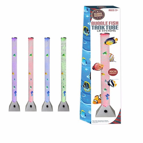 DEL Couleur Changeante Eau Bulle Poisson Sol Tube Lampe nouveauté sensorielle de l/'humeur