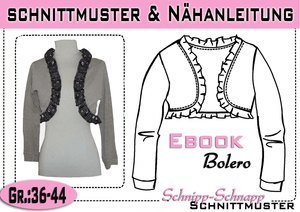 Bolero pdf.Schnittmuster und Nähanleitung Gr.:36-44