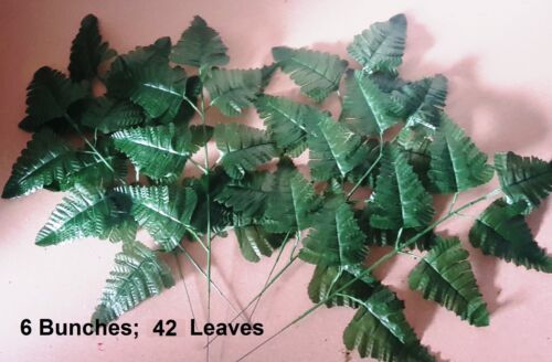 Ivy Leaf Rose Foliage Plant Artificial Leaves Vine LEATHER FERN LEAF 35 cm Green