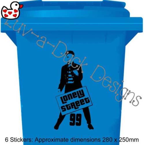 Personalised Elvis Presley Style Wheelie Bin Recycle House Number Sticker x 6